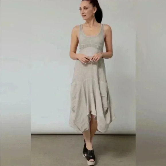 Inizio Linen Magic Dress Lagenlook Boho Midi - Picture 2 of 6